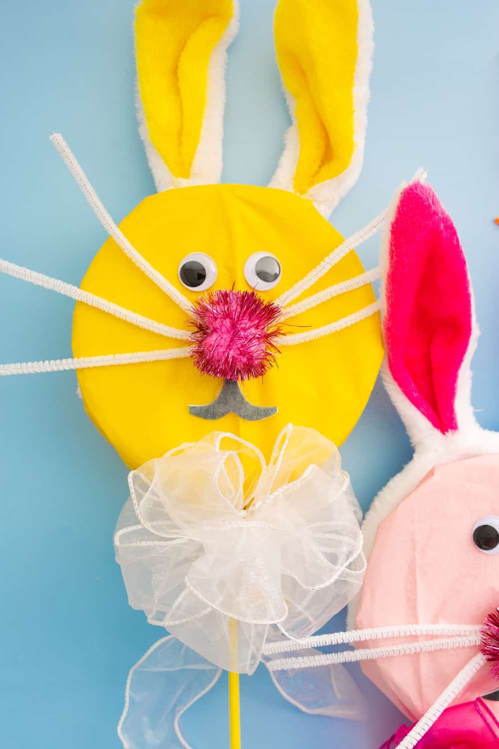 paper plate Bunny Lollipop Craft