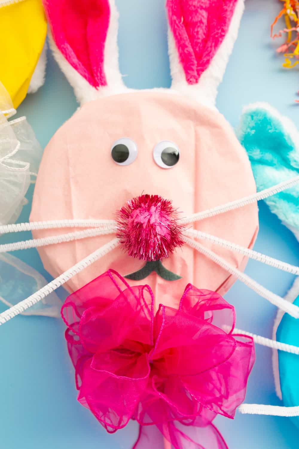 Tissue Paper Bunny Lollipop Craft