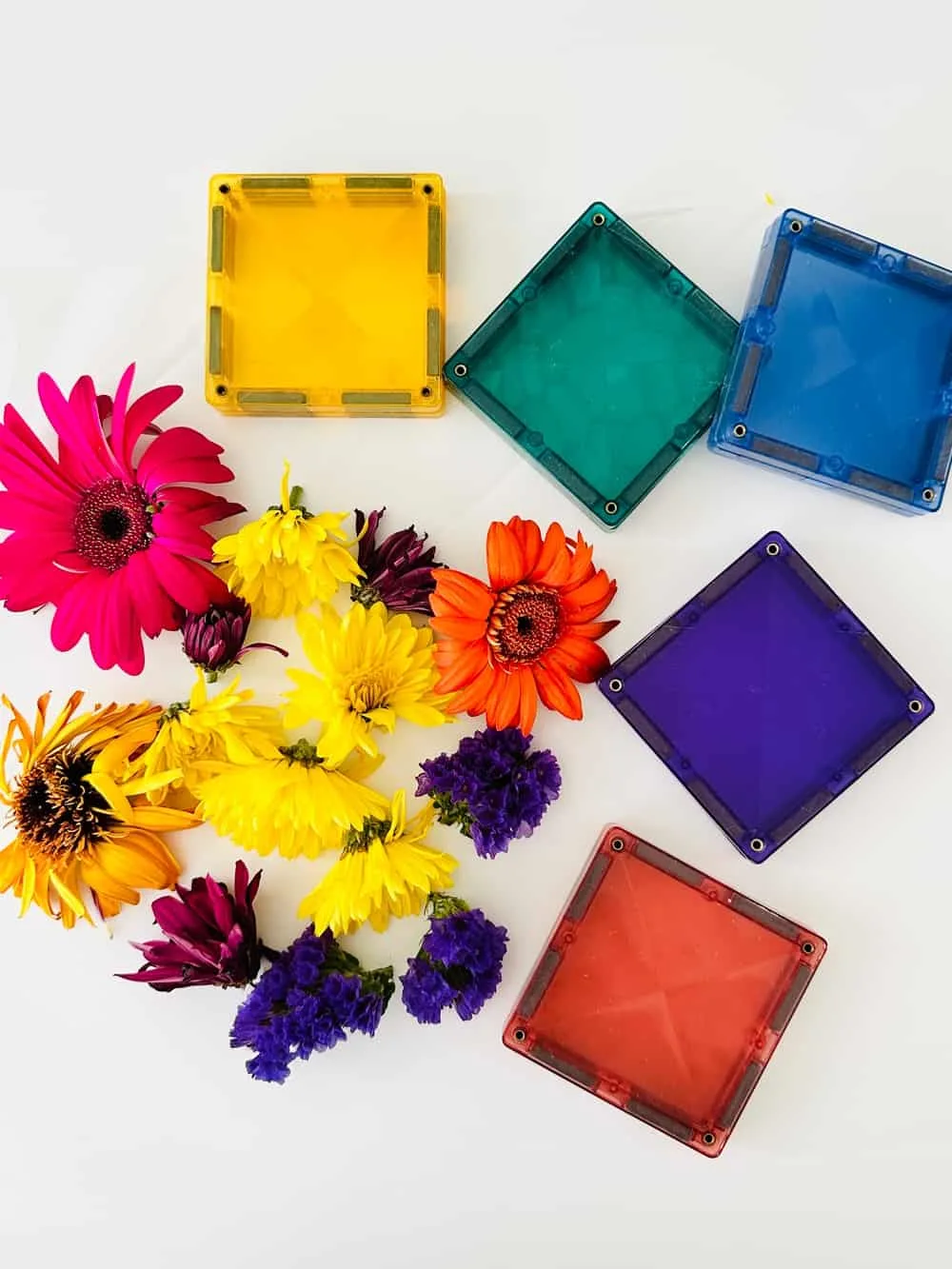 magnetic tiles flower play