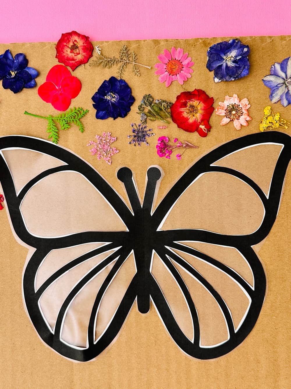 Pressed Flower Butterfly Craft