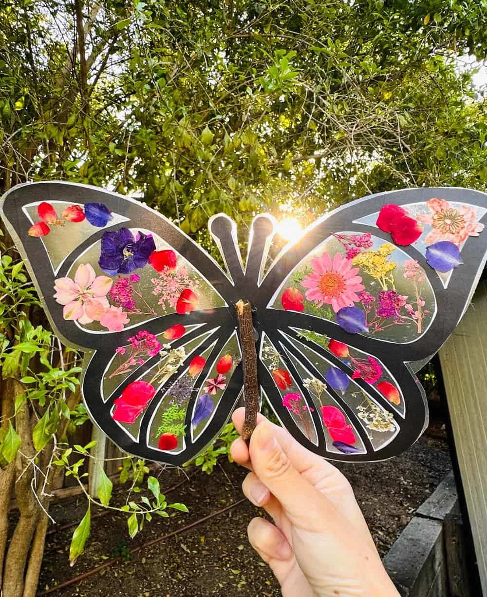 Pressed Flower Butterfly Craft