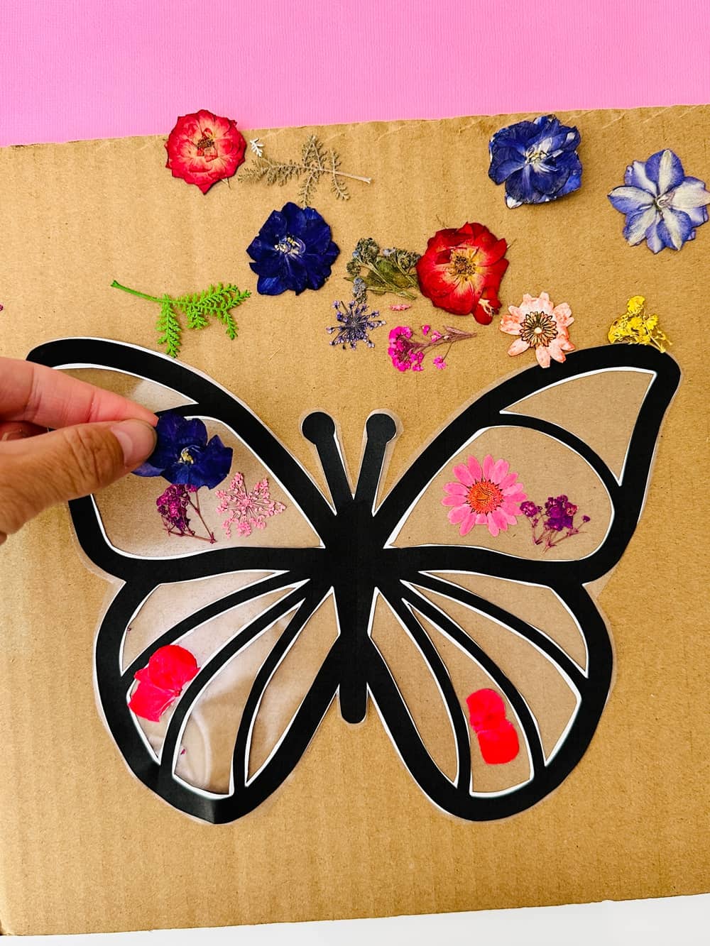 Pressed Flower Butterfly Craft