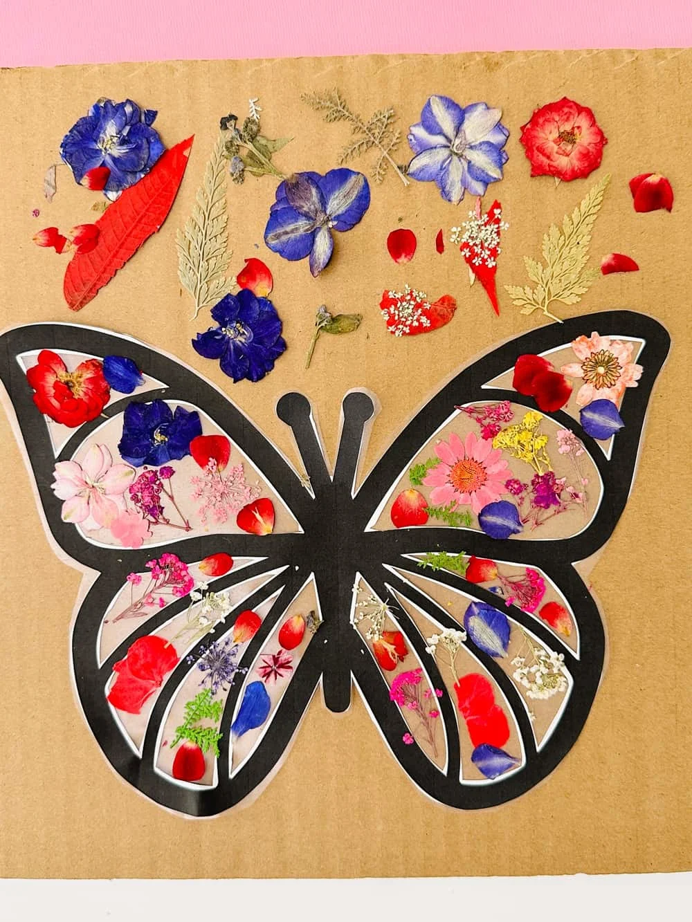 Pressed Flower Butterfly Craft