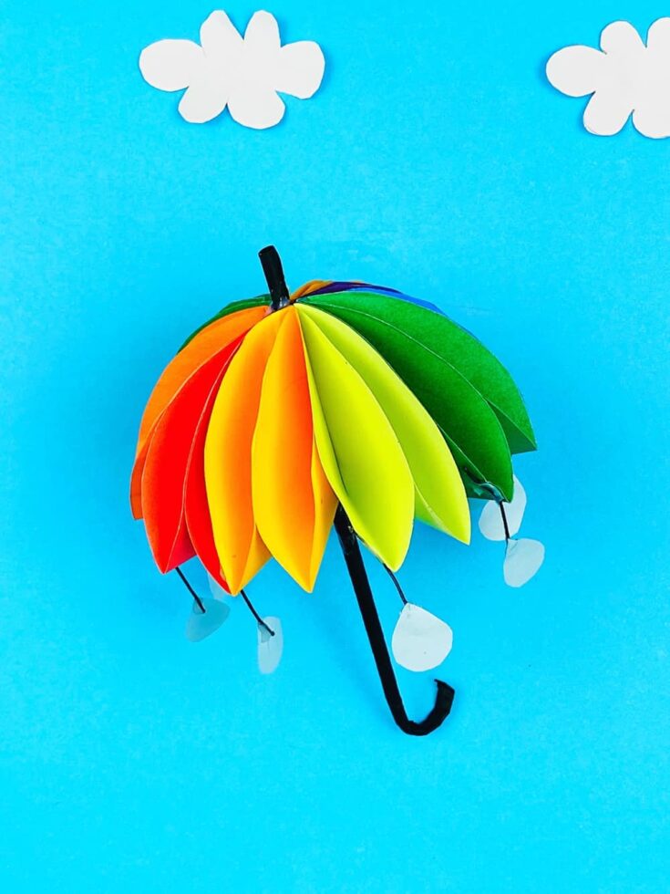 Rainbow Paper Umbrella Craft