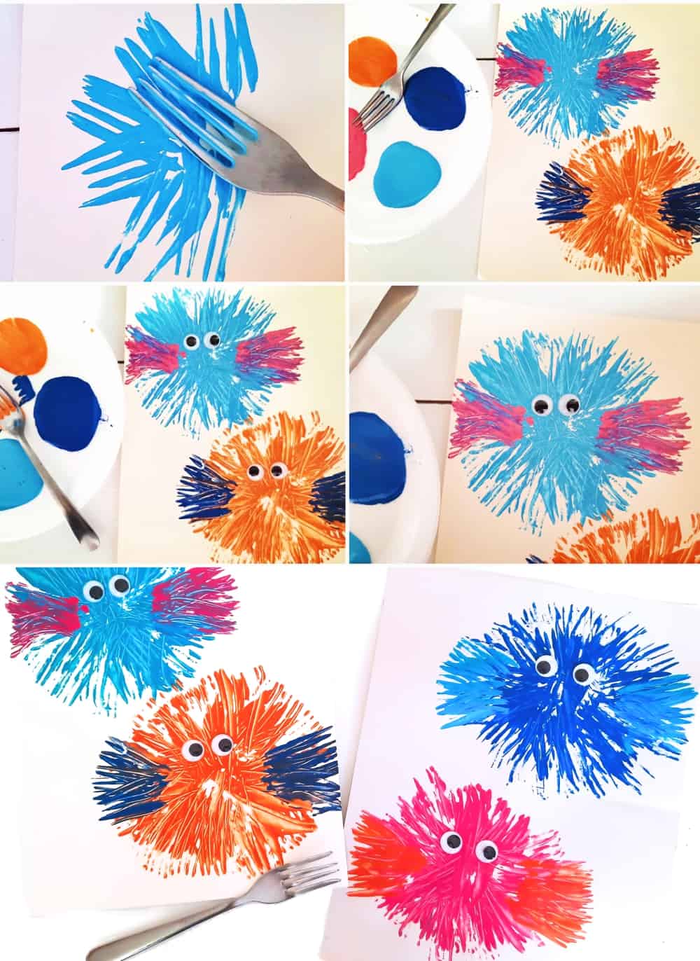 Fork Painted Puffer Fish Craft