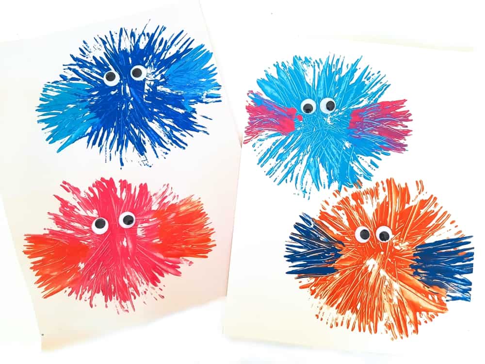 Fork Painted Puffer Fish Craft