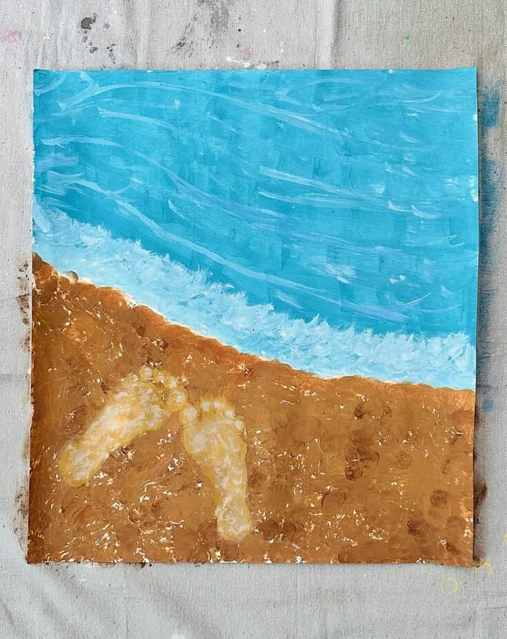 beach footprint art