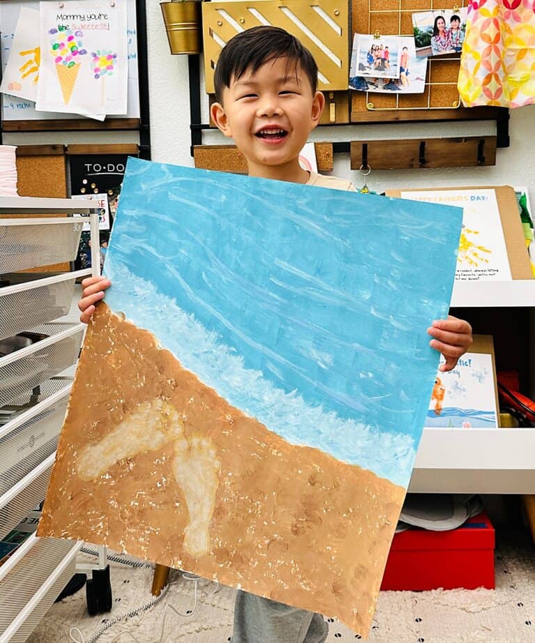 This Beach Footprint Art Is The Cutest Summer Craft For Kids