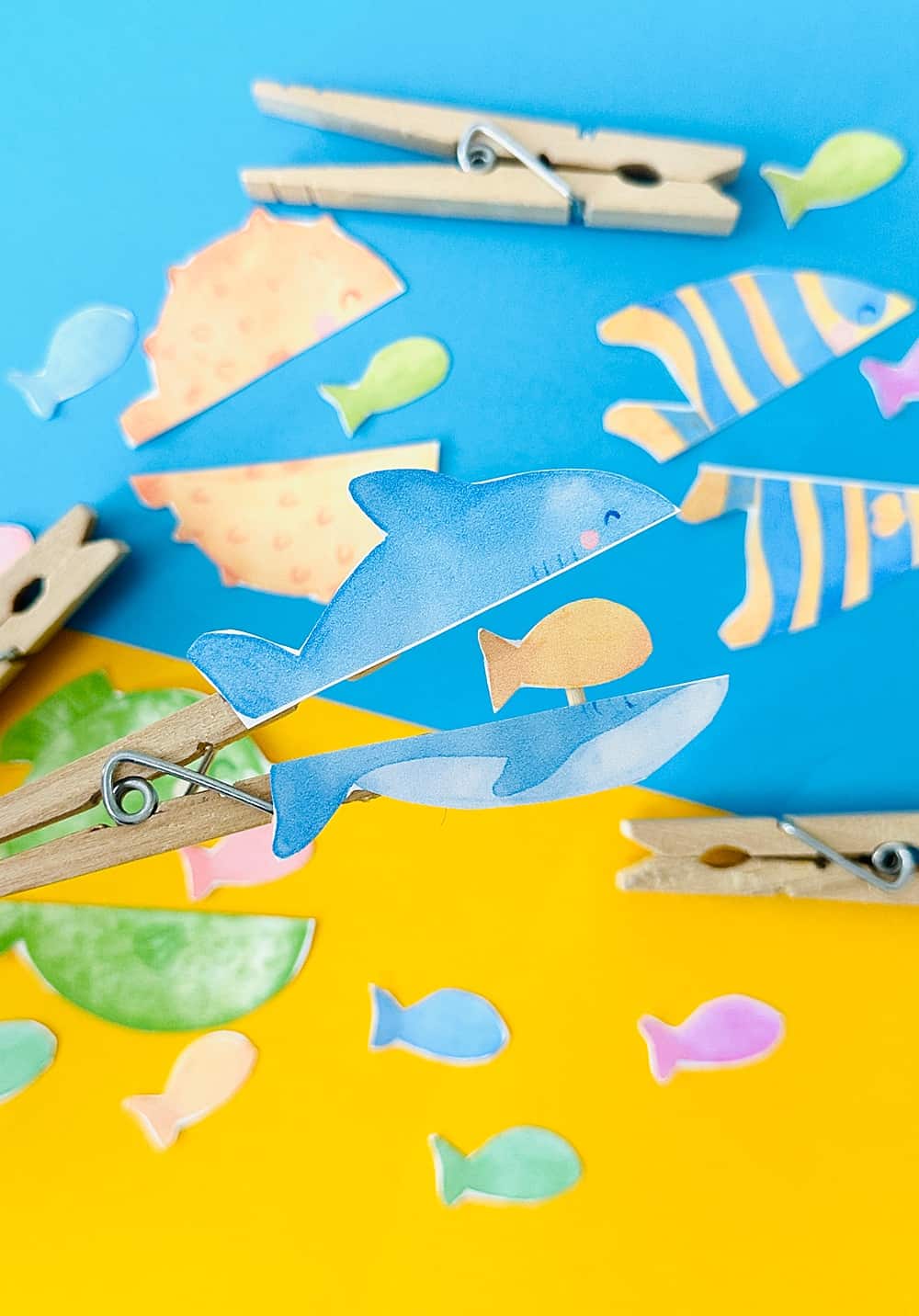 shark clothespin craft 