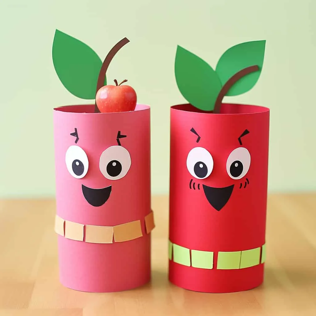 Apple Paper Tube Craft