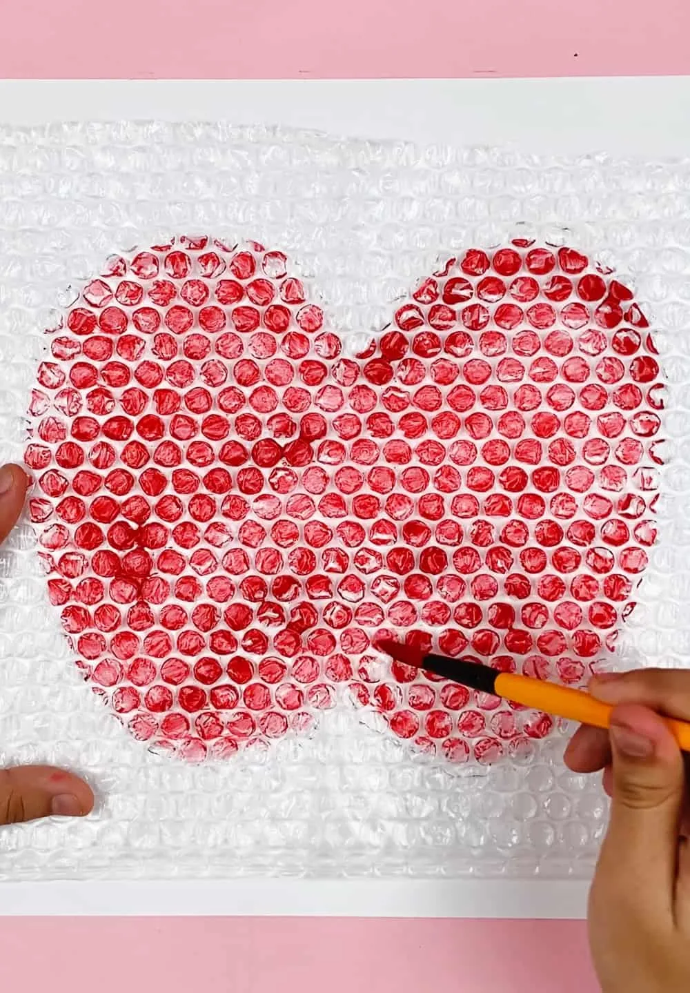 Apple Bubble Wrap Painting