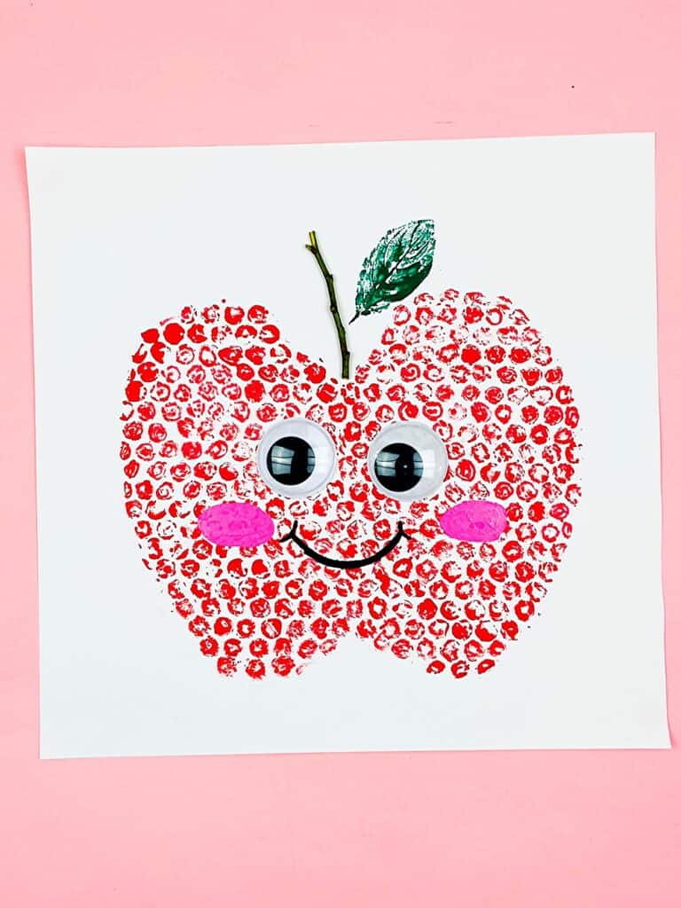 Cute As An Apple Bubble Wrap Painting