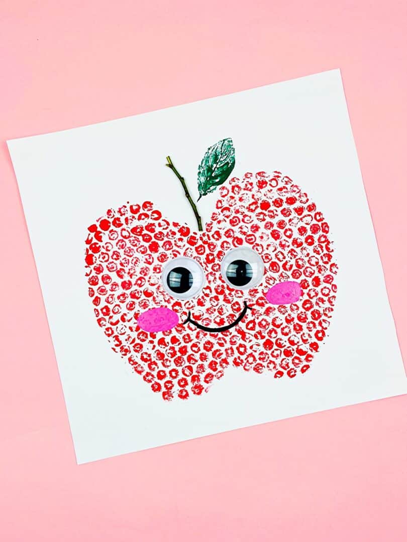 Cute As An Apple Bubble Wrap Painting