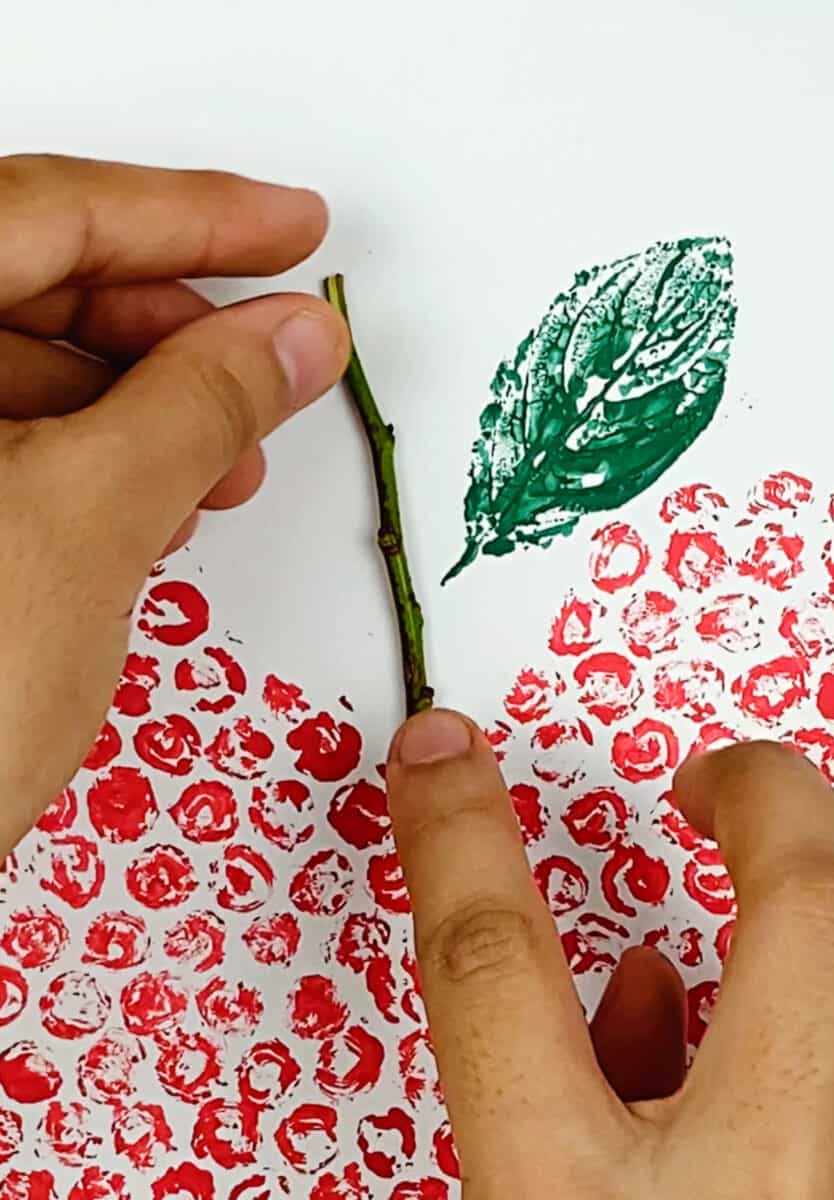 Cute As An Apple Bubble Wrap Painting