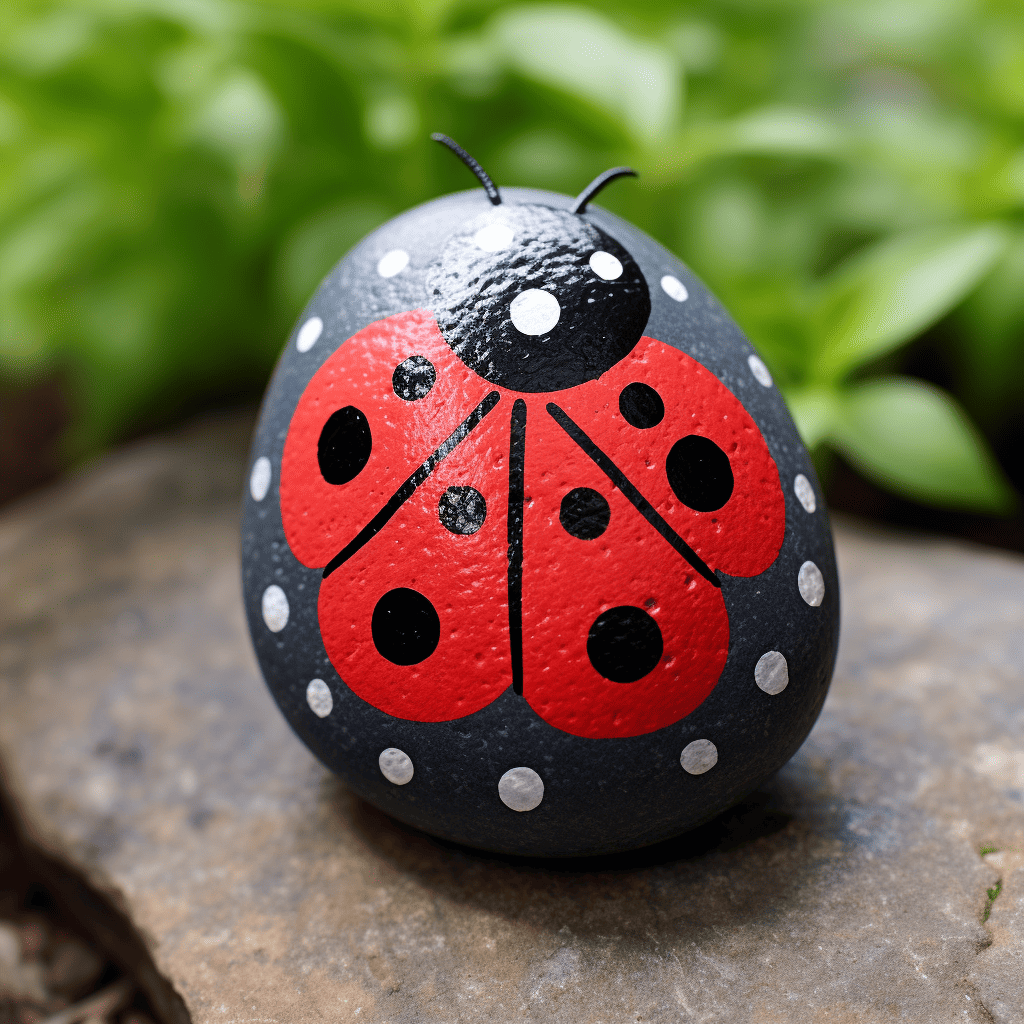 ladybug painted rock