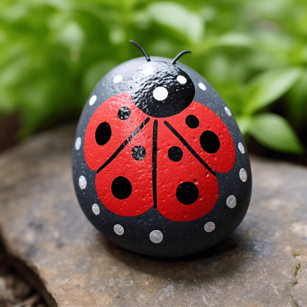 ladybug painted rock