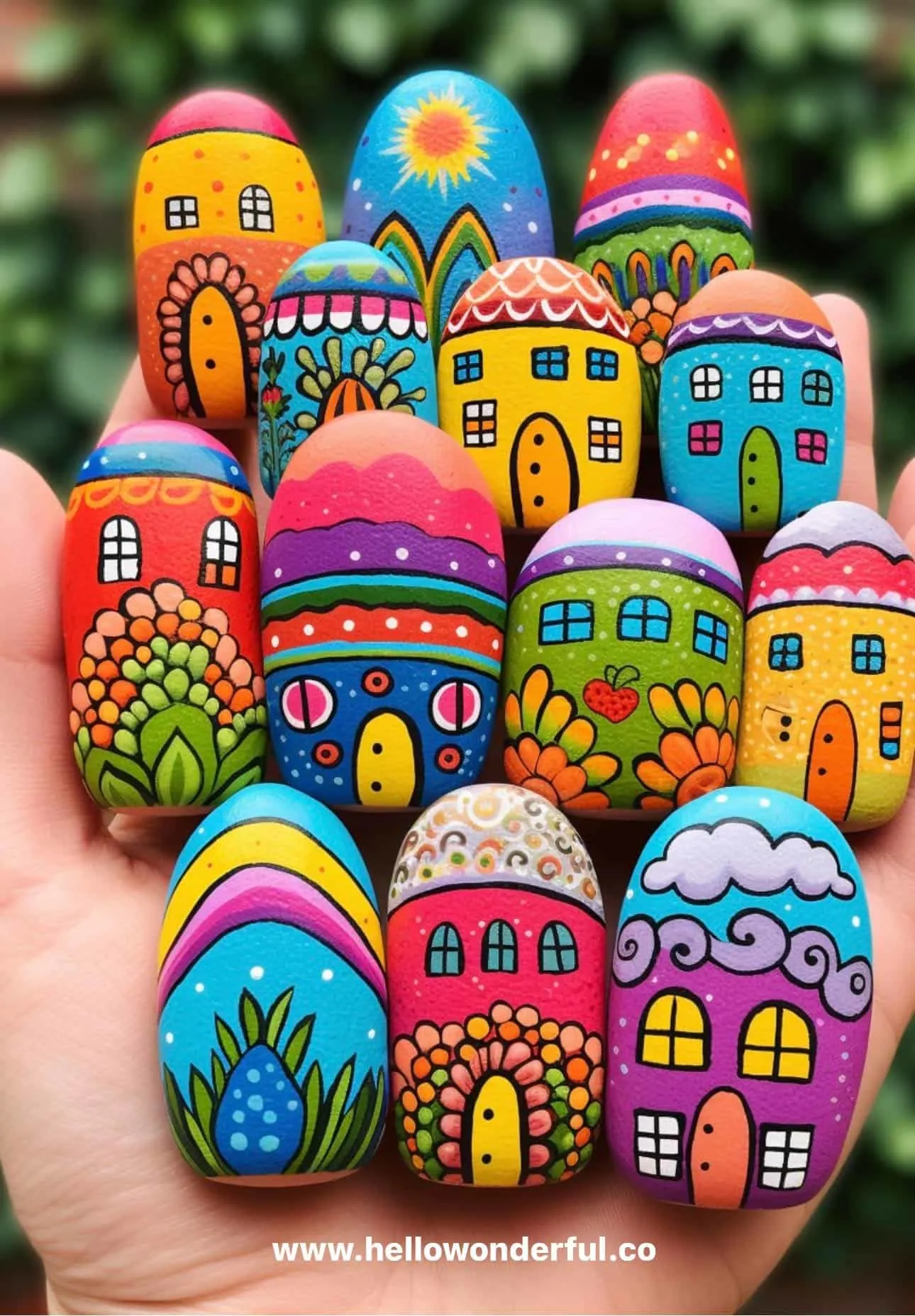 painted houses rocks