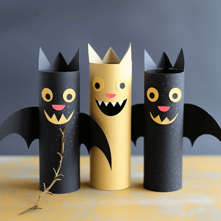 Cute Paper Tube Bats: A Fun and Easy Recycled Halloween Craft