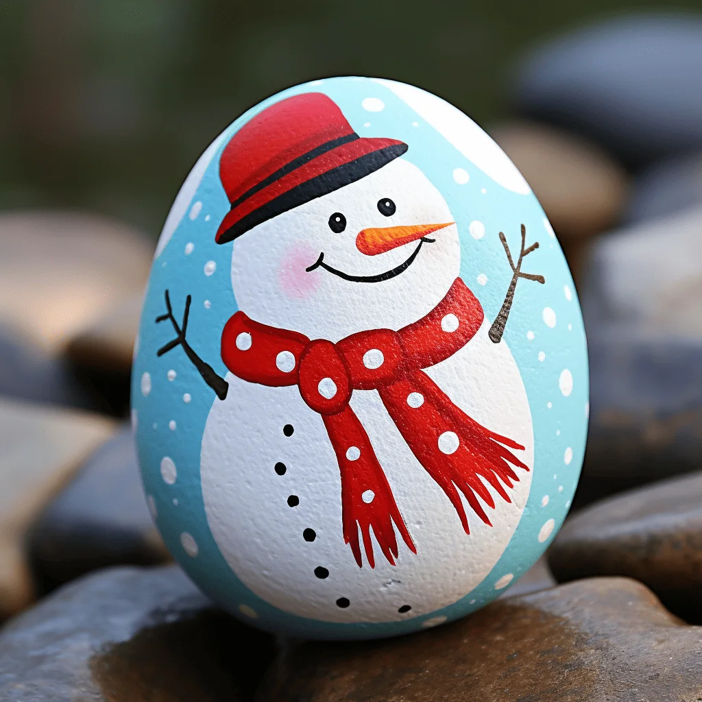 snowman painted rocks