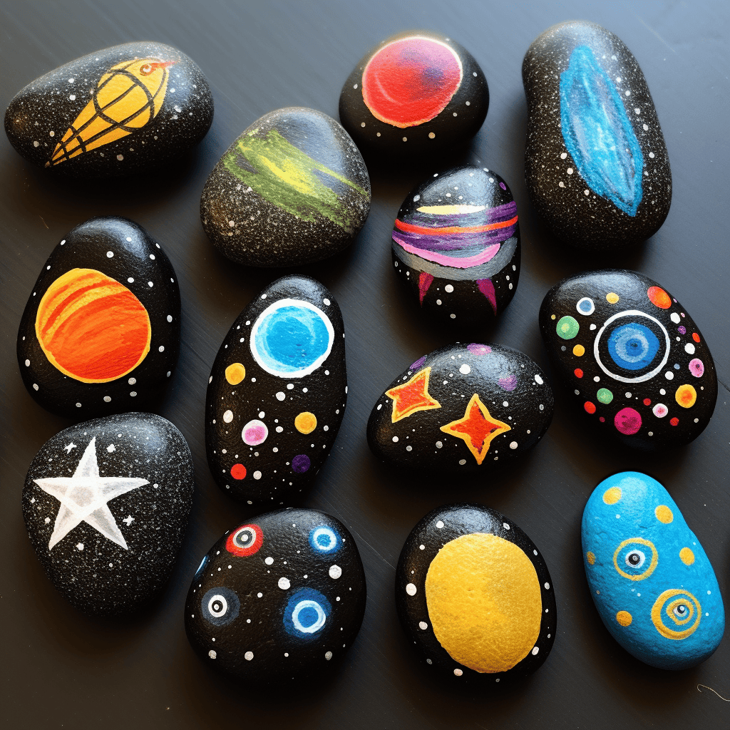 space painted rocks