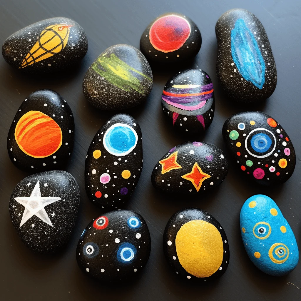 space painted rocks
