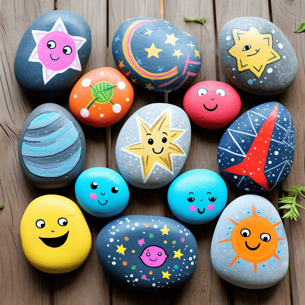 space painted rocks