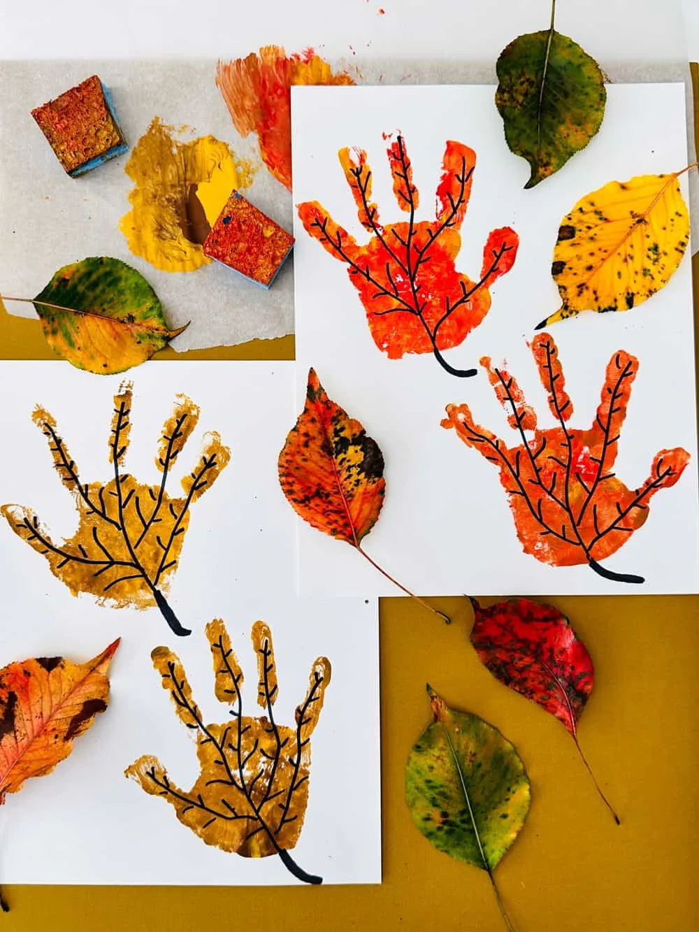 Fall Leaf Handprint Art