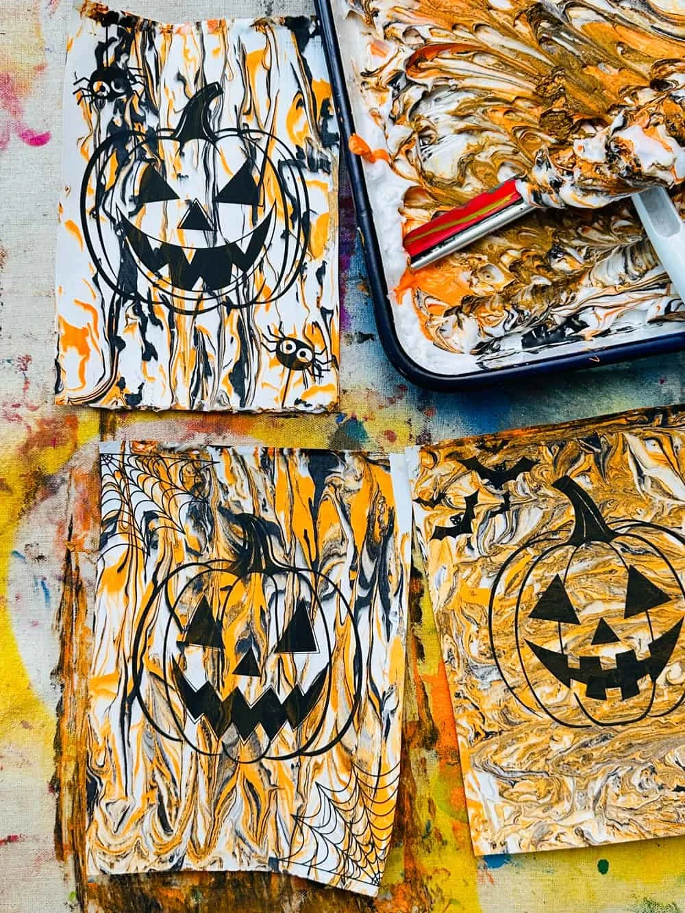 Halloween Shaving Cream Art 