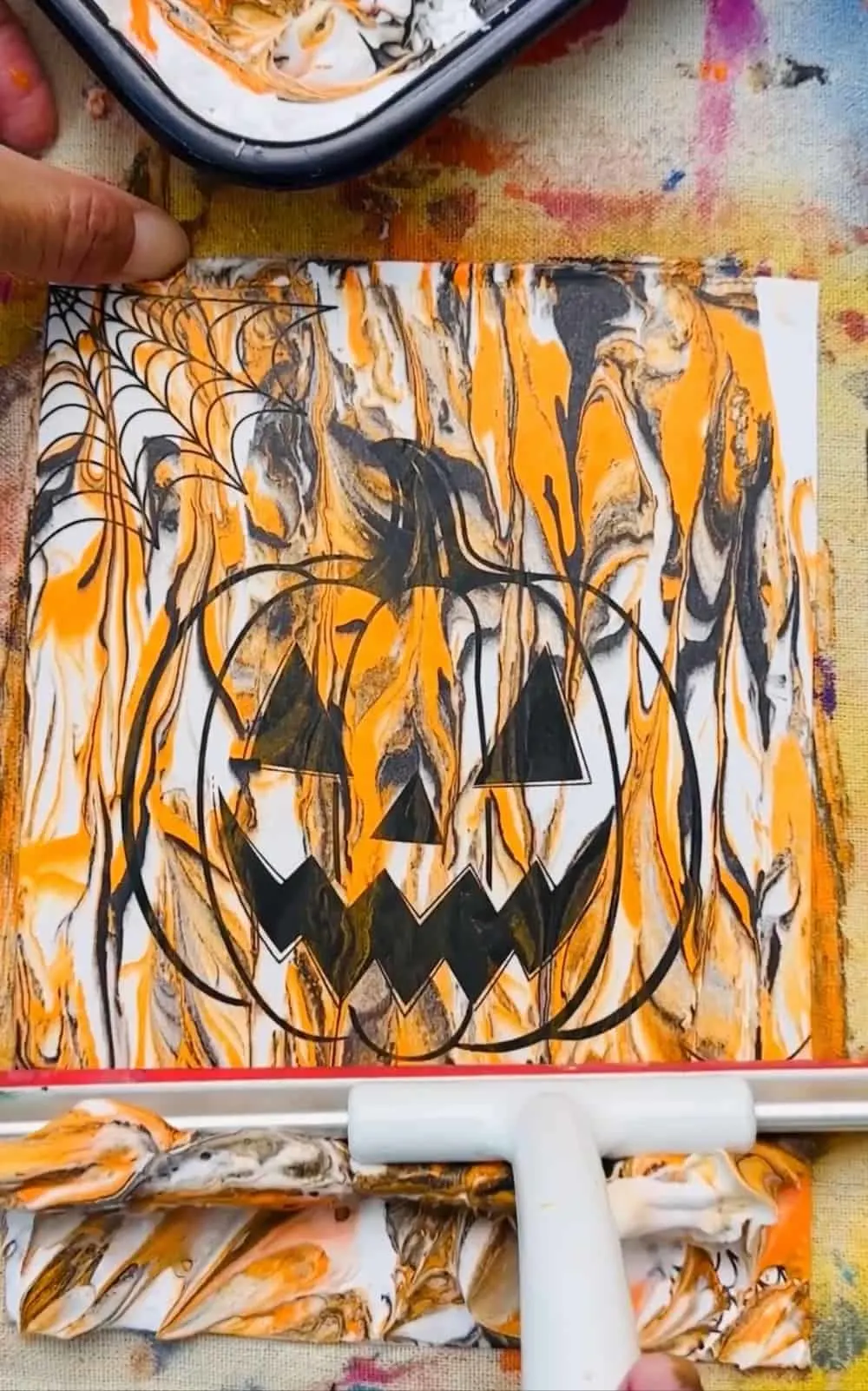 Halloween Shaving Cream Art 