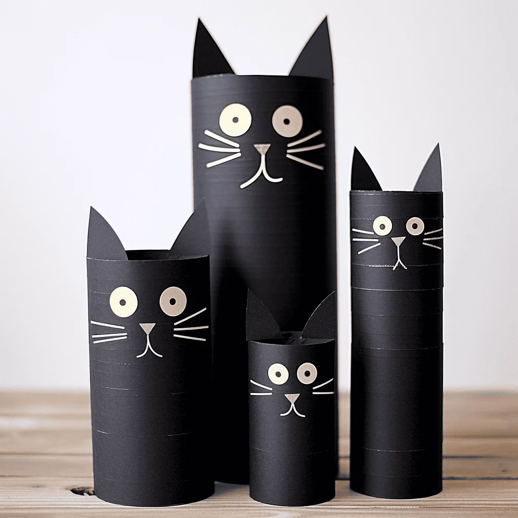 black cat paper tube craft