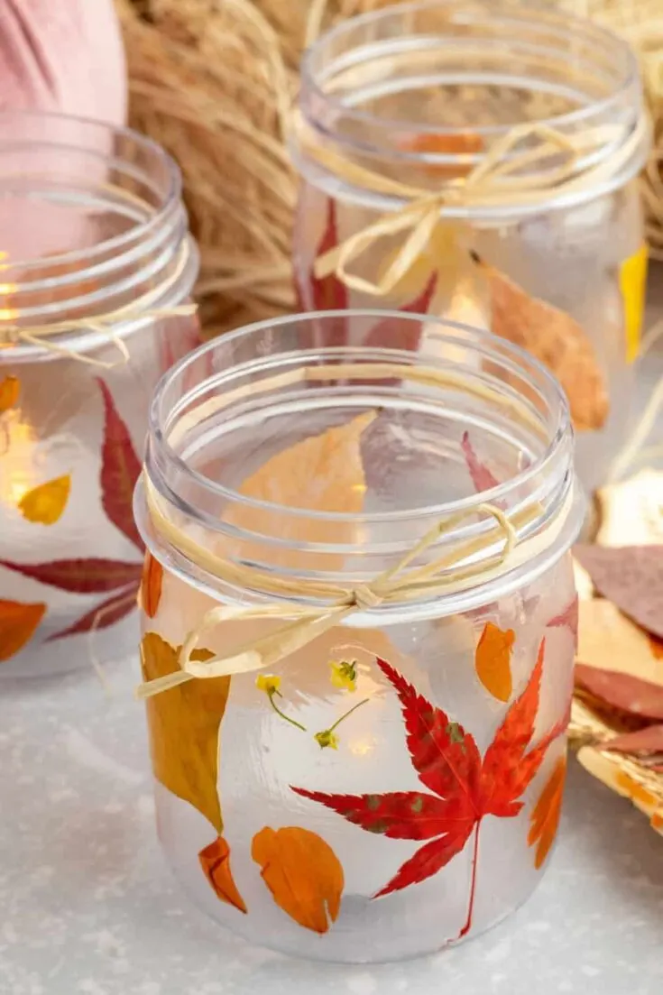 DIY Pressed Fall Leaf Jars - A Beautiful Fall Craft