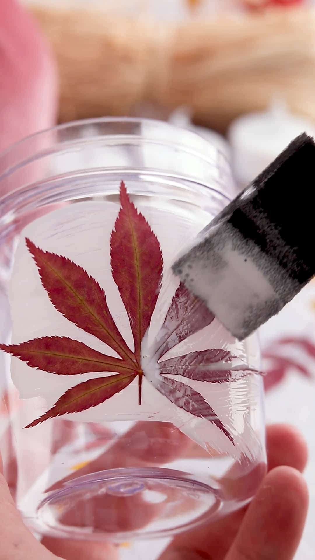 DIY Pressed Fall Leaf Jars