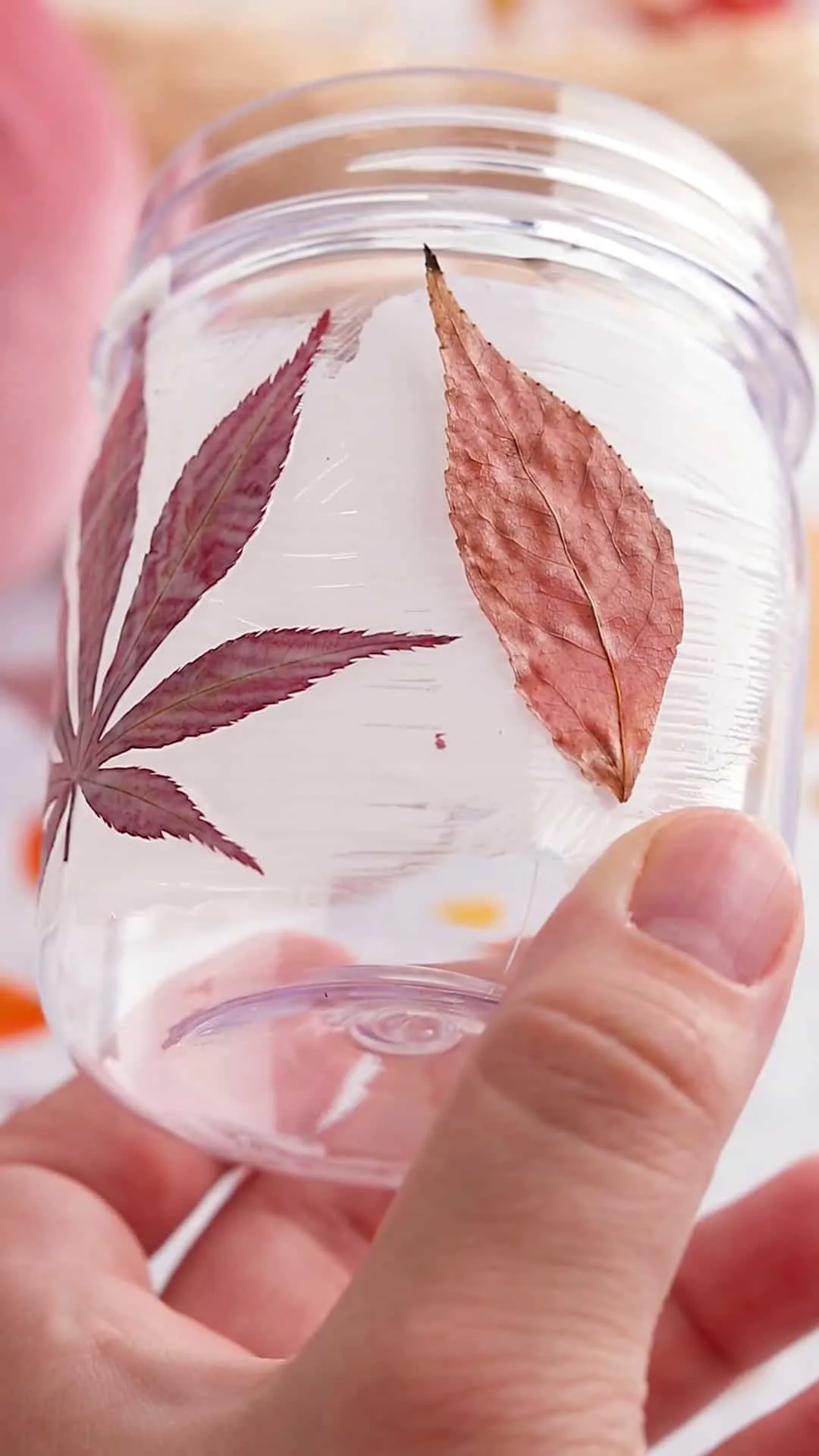 DIY Pressed Fall Leaf Jars