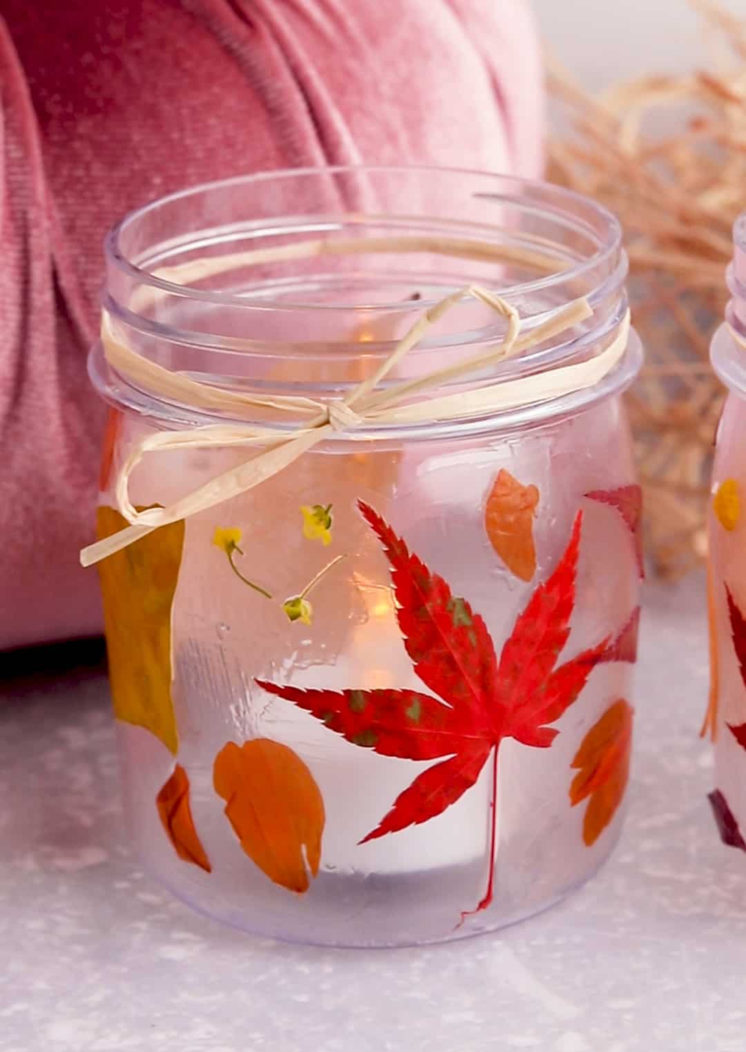 DIY Pressed Fall Leaf Jars