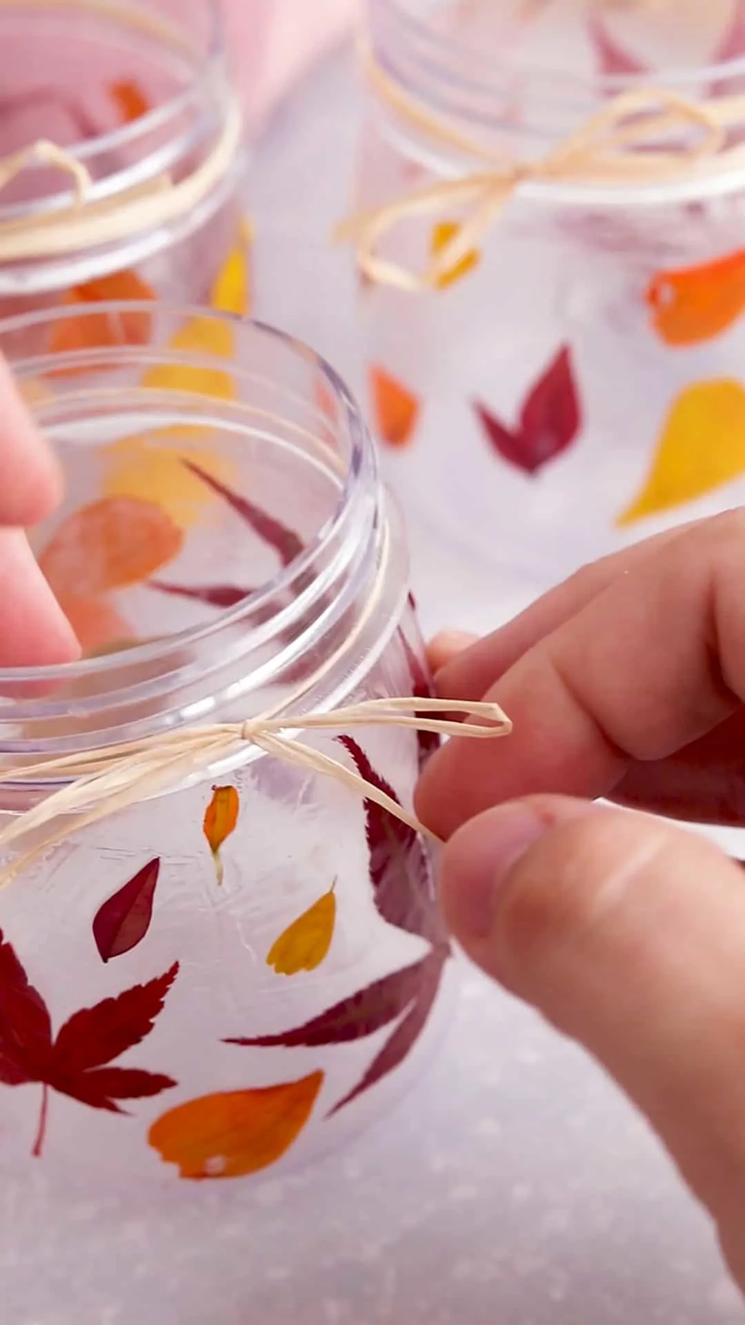 DIY Pressed Fall Leaf Jars