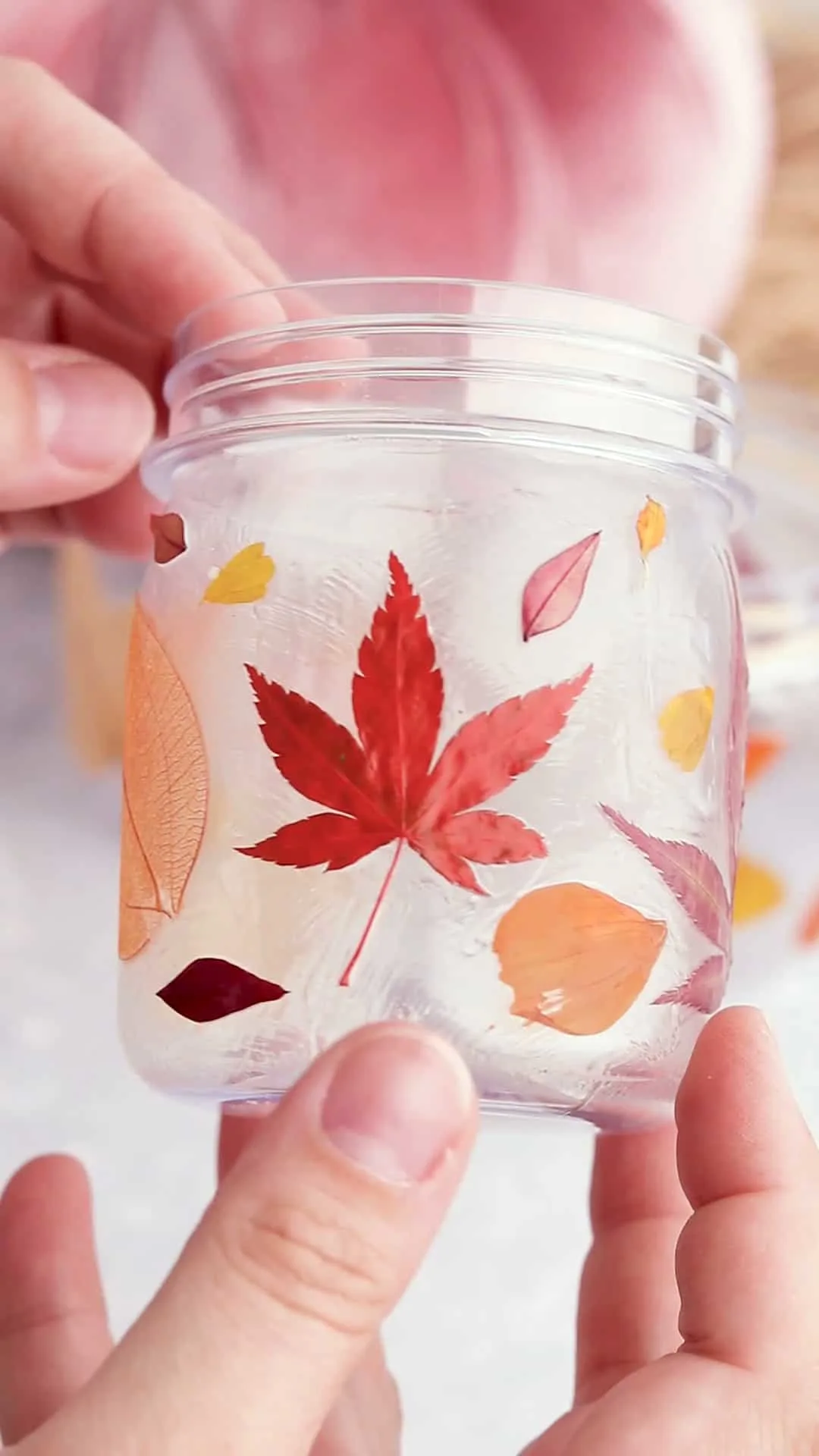 DIY Pressed Fall Leaf Jars