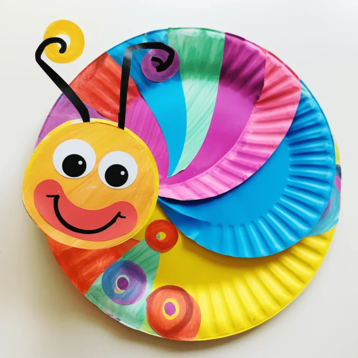 Rainbow Paper Plate Snail Craft