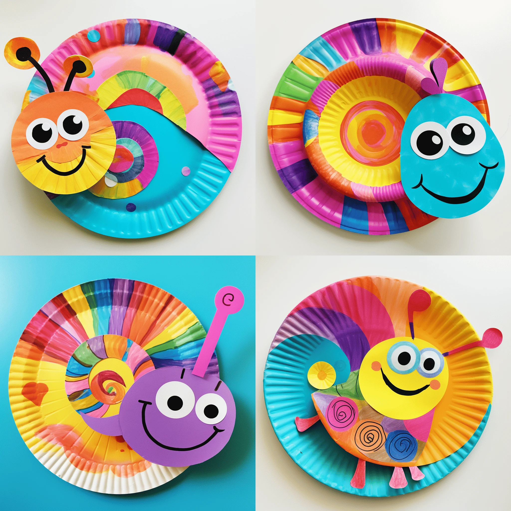 Rainbow Paper Plate Snail Craft
