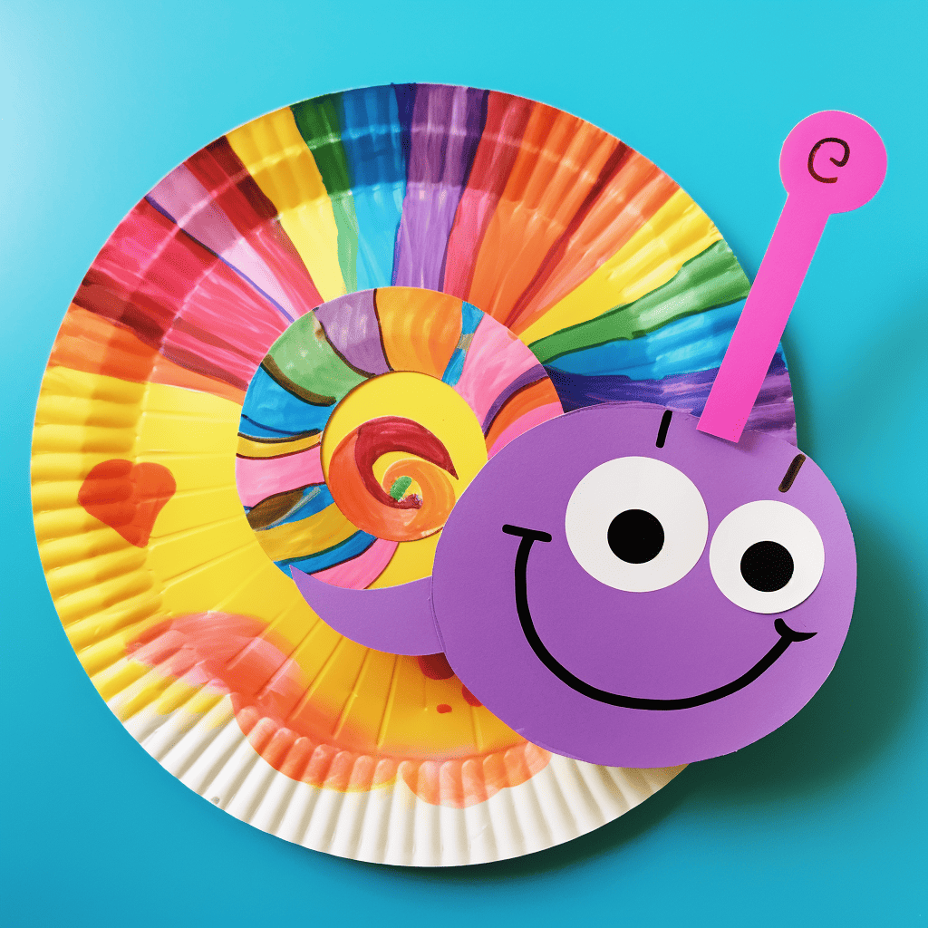 Rainbow Paper Plate Snail Craft