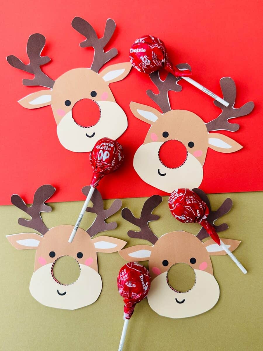 Bild Rudolph Prinout Rudolph Lollipops - Cute Christmas Treat With Printable Template