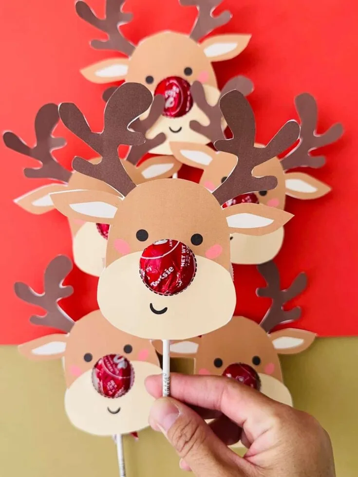 Rudolph Lollipops - Cute Christmas Treat With Printable Template