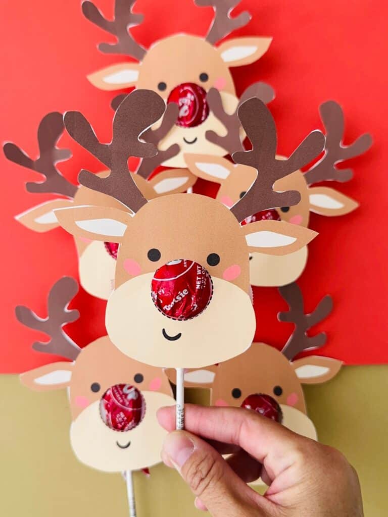 Rudolph Lollipops – Cute Christmas Treat With Printable Template