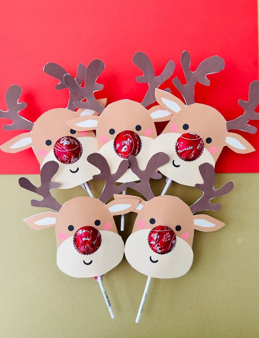 Rudolph Lollipops Cute Christmas Treat With Printable Template