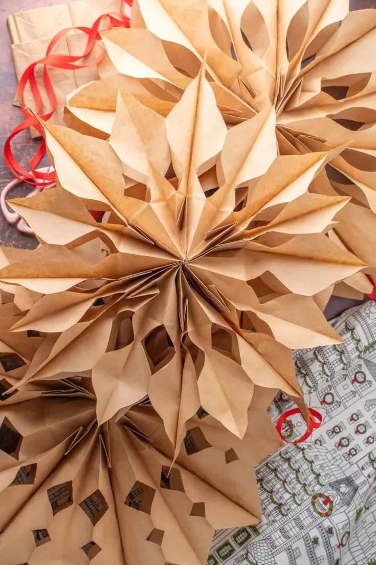 Paper Bag Snowflakes 