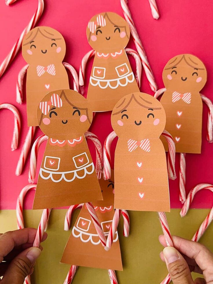 Gingerbread Candy Cane Favors With Printable Template