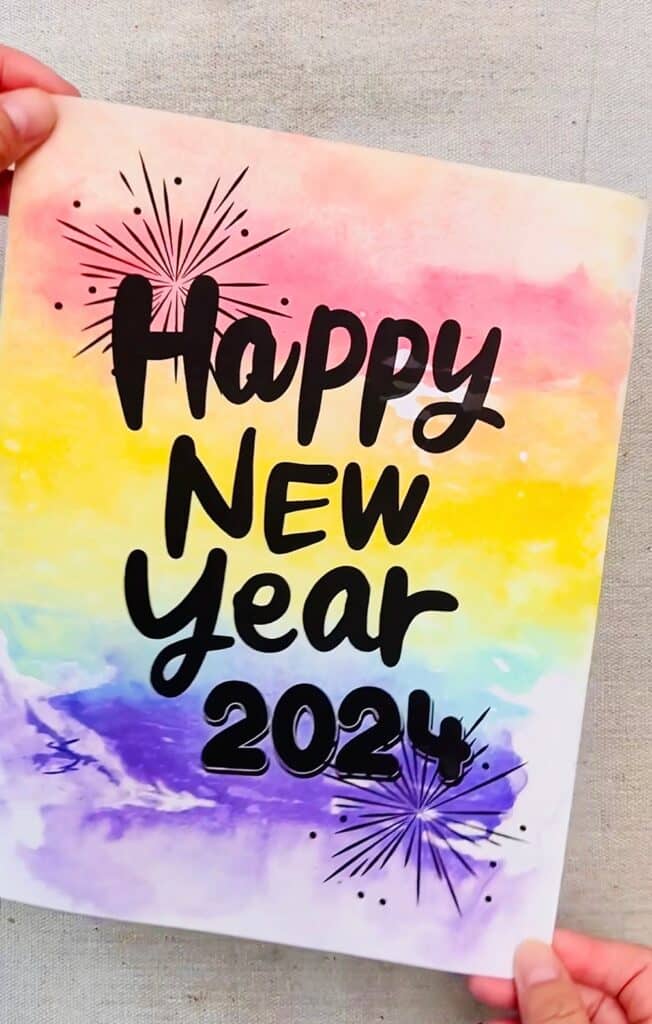 New Year Foil Marker Art for Kids - Printable Template
