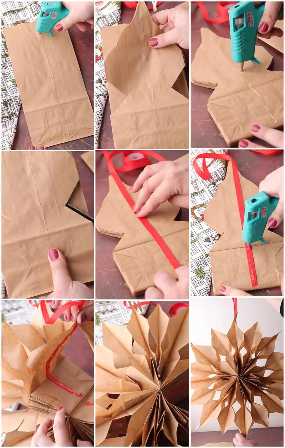 lunch bag paper snowflake