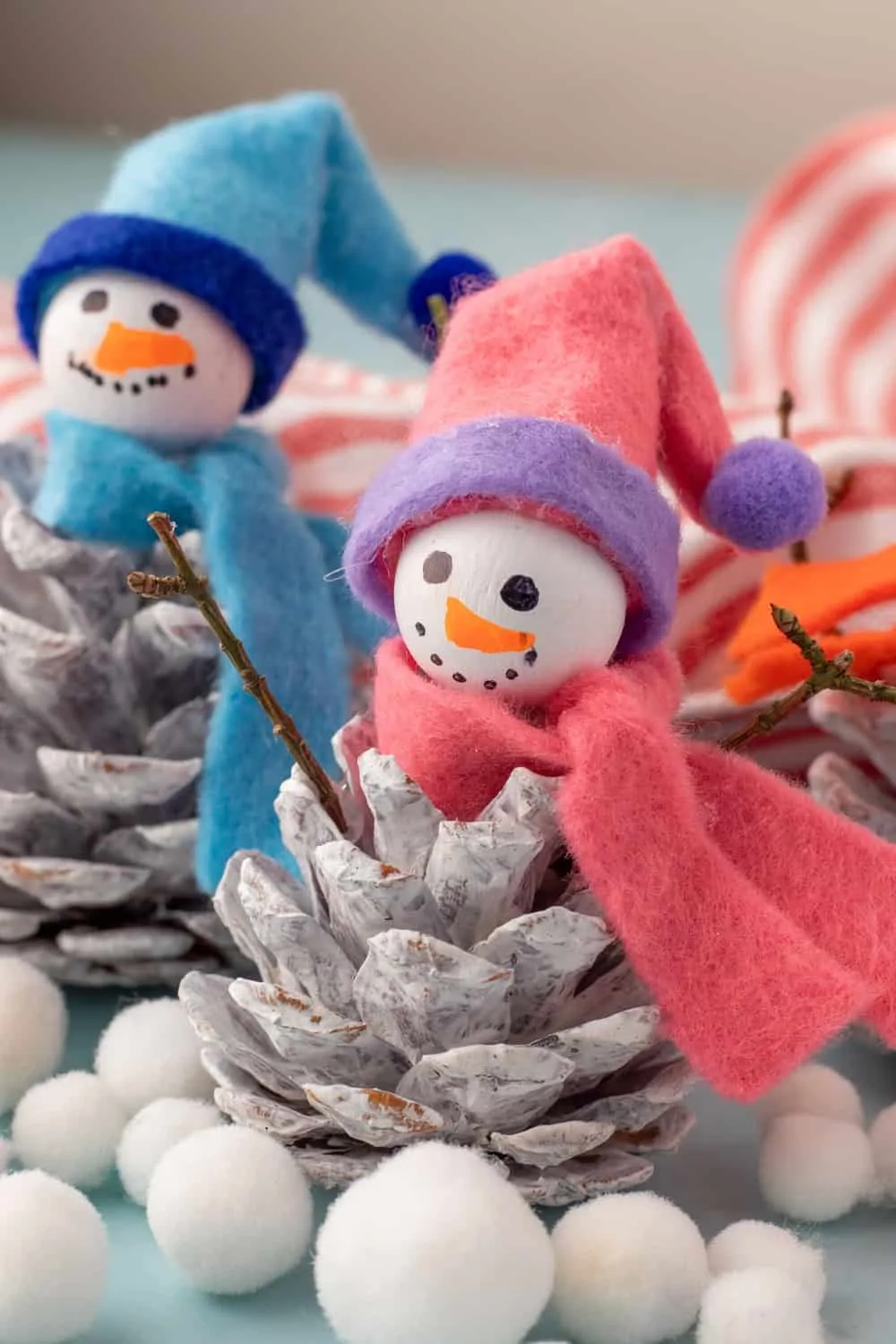 Snowman Pine Cone Craft