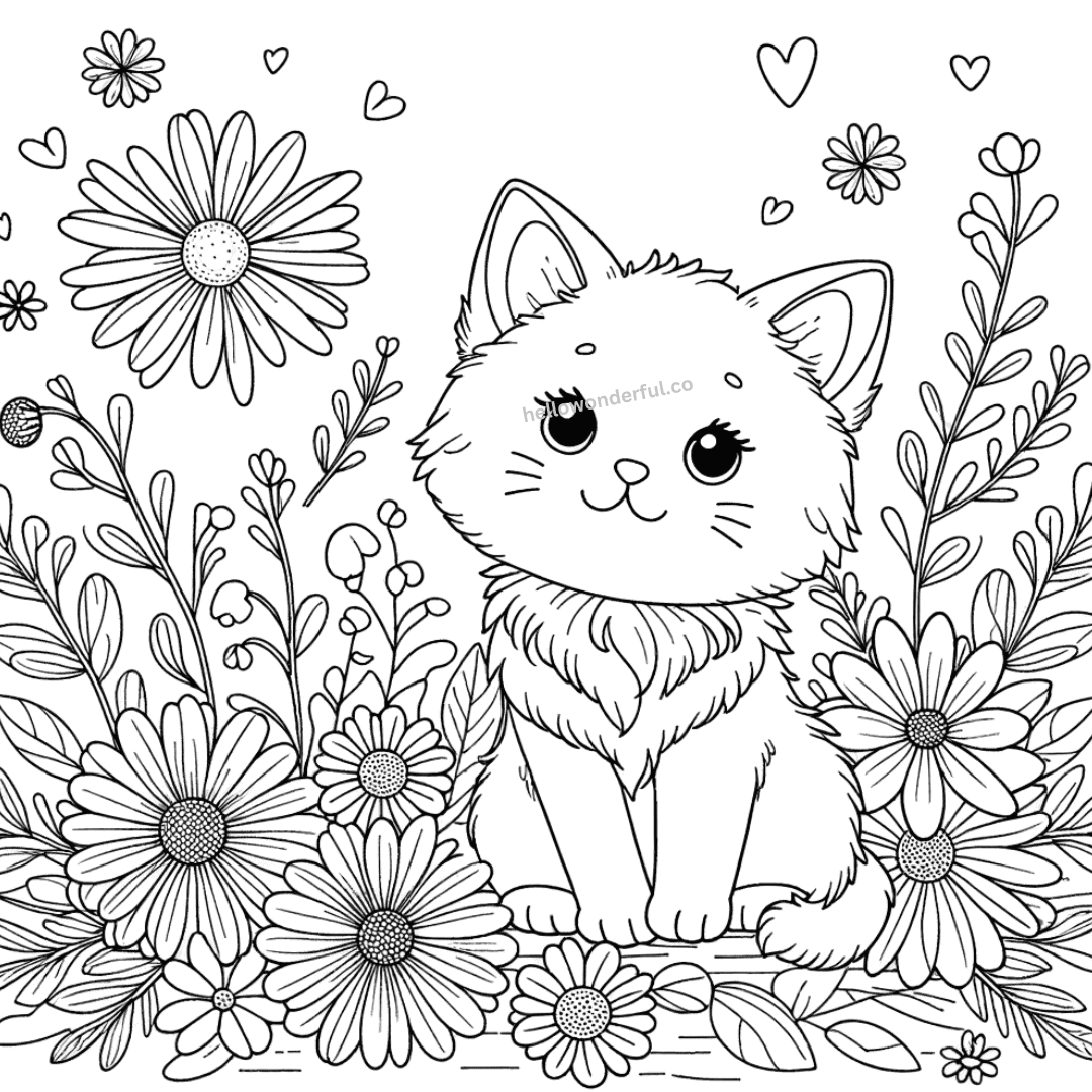 Cat Coloring Pages  Free Printable Kitten Coloring Sheets