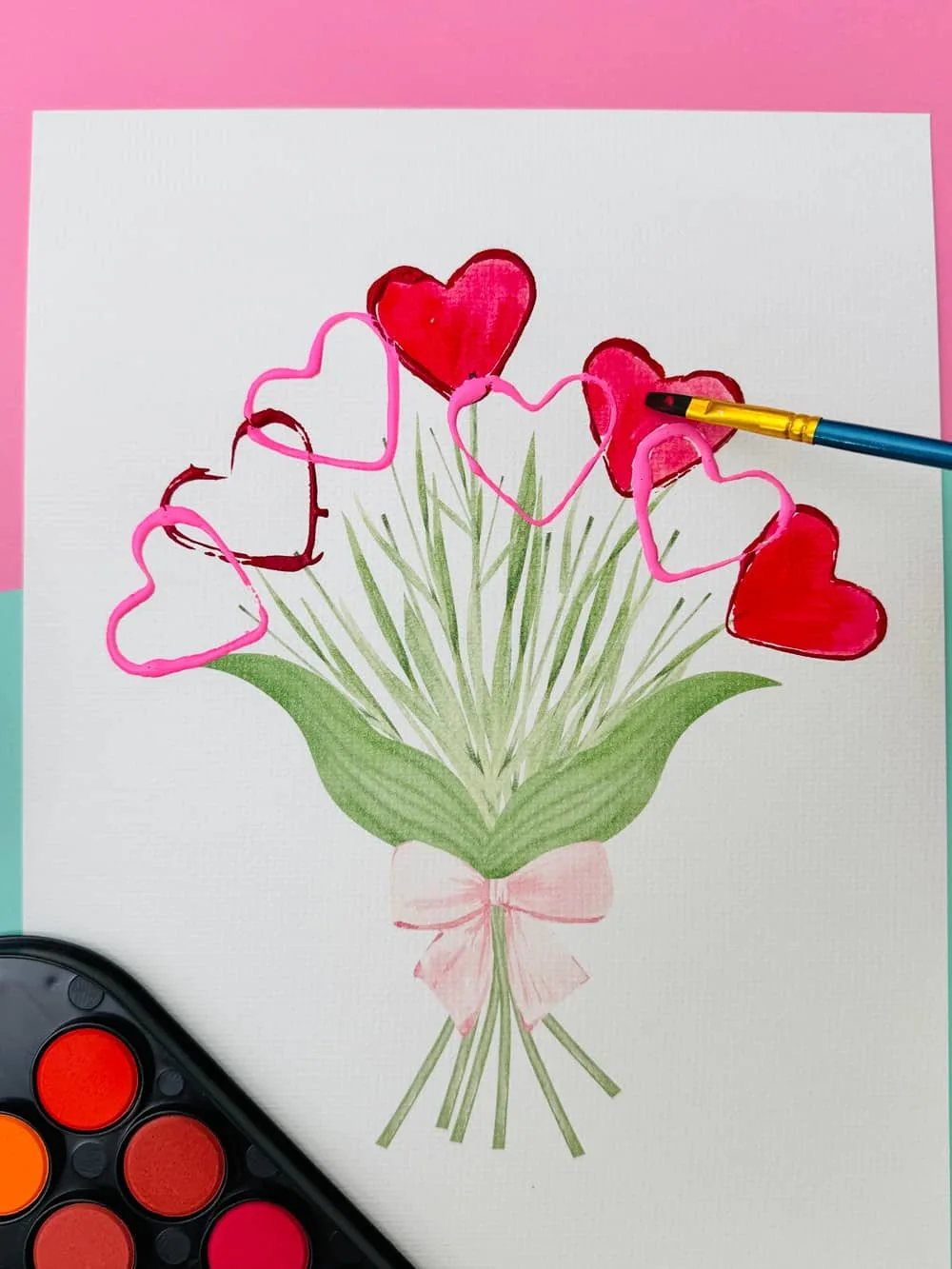 Heart Flower Art With Cookie Cutter Stamps